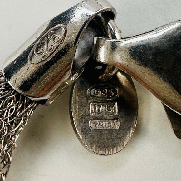 Sterling Silver 925 Dainty Byzantine Woven Bracelet with Faceted Ball Detail - Picture 4 of 9